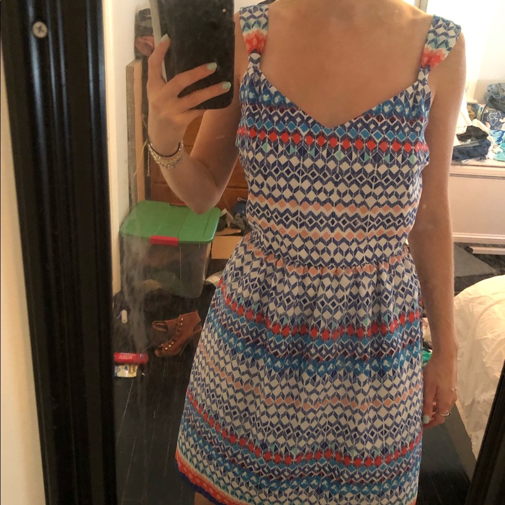 Casual red white and blue tank dress